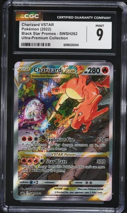 2022 Pokemon Sword & Shield Promo Ultra Premium Alt Art Charizard VSTAR #SWSH262 CGC 9 MINT