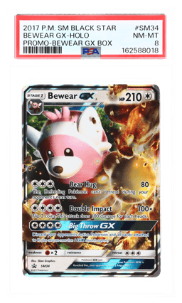 2017 Pokemon Sm Black Star Promo Bewear Gx Box Bewear Gx #SM34 PSA 8