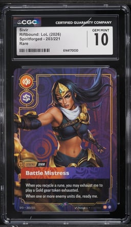 2026 Riftbound League Of Legends Spiritforged Sivir #203 CGC 10 GEM MINT