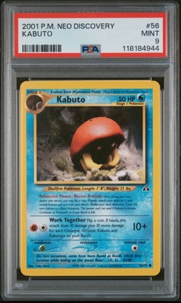 2001 Pokemon Vintage WOTC Neo Discovery Kabuto #56 PSA 9 (NEW CERT)
