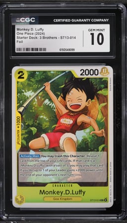 2024 One Piece Starter Deck 3 Brothers Foil Monkey D. Luffy #ST13-014 CGC 10 GEM MINT