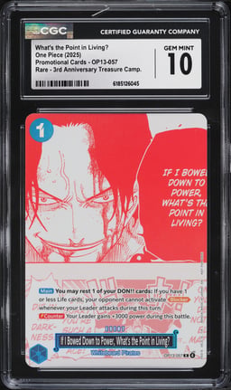 2025 One Piece Promo 3rd Anniversary Treasure Manga Alt Art What's The Point In Living? CGC 10