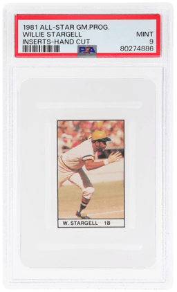1981 All-Star Game Program Inserts Hand Cut Willie Stargell PSA 9