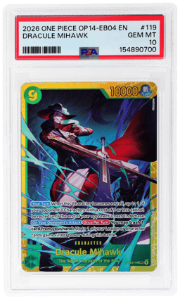 2026 One Piece the Azure Sea's Seven Dracule Mihawk #OP14-119 PSA 10