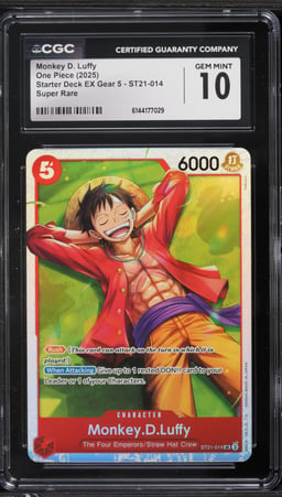 2025 One Piece Starter Deck EX Gear 5 SR Monkey D. Luffy #ST21-014 CGC 10 GEM MINT