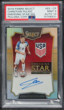 2016 Select Emerging Star Christian Pulisic ROOKIE AUTO DNA 10 /149 PSA 9 MINT