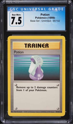 1999 Pokemon Base Set Potion #94 CGC 7.5 NRMT+