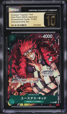 2023 One Piece Japanese Promo Championship Alt Art Eustass "Captain" Kid #P-003 CGC 10 PRISTINE