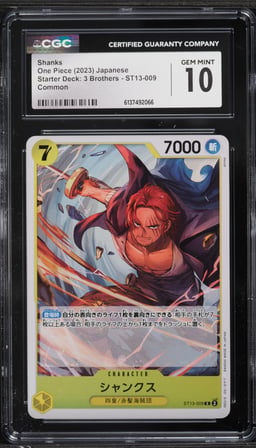 2023 One Piece Japanese Starter Deck 3 Brothers Shanks #ST13-009 CGC 10 GEM MINT