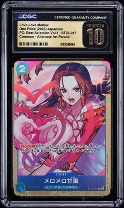 2023 One Piece Japanese Premium Best Vol.1 Alt Art Love-Love Mellow #ST03-017 CGC 10 PRISTINE