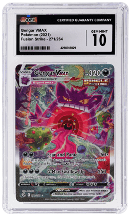 2021 Pokemon Sword and Shield Fusion Strike Secret Rare Gengar Vmax #271 CGC 10