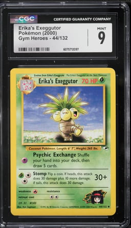 2000 Pokemon Gym Heroes Erika's Exeggutor #44 CGC 9 MINT
