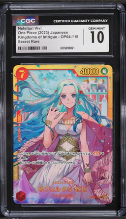 2023 One Piece Japanese Kingdoms Of Intrigue SEC Nefeltari Vivi #OP04-118 CGC 10 GEM MINT