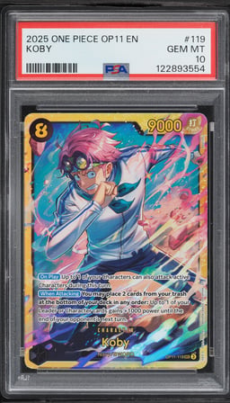 2025 One Piece A Fist Of Divine Speed SEC Koby #OP11-119 PSA 10 GEM MINT