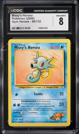 2000 Pokemon Gym Heroes Misty's Horsea #86 CGC 8 NM-MT