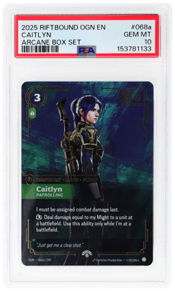 2025 Riftbound League of Legends Origins Arcane Box Set Caitlyn #068a PSA 10