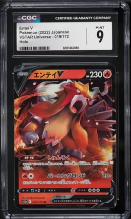 2022 Pokemon Japanese Sword & Shield VSTAR Universe Full Art Entei V #19 CGC 9 MINT