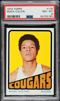 1972 Topps Basketball Mack Calvin #179 PSA 8 NM-MT