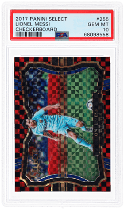 2017 Panini Select Field Level Checkerboard Prizm Lionel Messi #255 PSA 10
