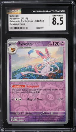2025 Pokemon Scarlet & Violet Prismatic Evolutions Reverse Holo Sylveon #40 CGC 8.5 NM-MT+