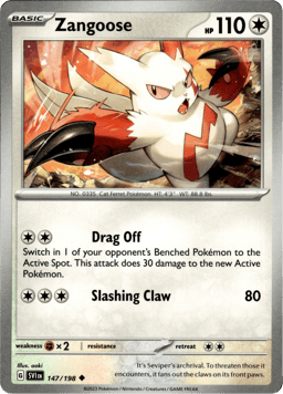 2023 Zangoose #147 Scarlet & Violet