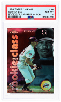 1998 Topps Chrome Rookie Class Refractor Derrek Lee #R6 PSA 8