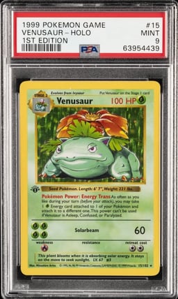1999 POKEMON BASE SET HOLO 1ST EDITION #15 VENUSAUR