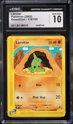 2002 Pokemon Expedition Larvitar #116 CGC 10 GEM MINT