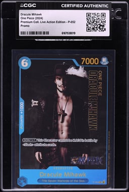 2024 One Piece Promo Premium Collection Live Action Alt Art Dracule Mihawk #P-052 CGC AUTH