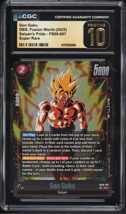 2025 Dragon Ball Super Fusion World Saiyan's Pride Son Goku #FB08-007 CGC 10 PRISTINE