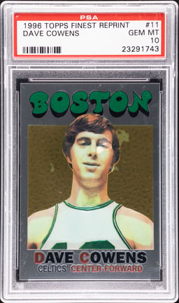 1996 Topps Finest Reprints Dave Cowens #11 PSA 10