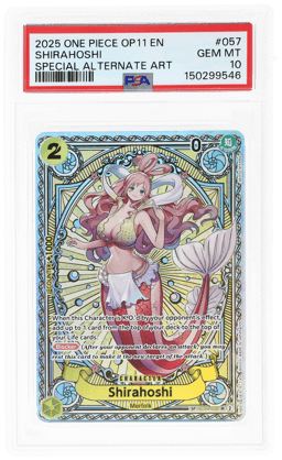 2025 One Piece A Fist of Divine Speed Special Alternate Art Shirahoshi #EB01-057 PSA 10