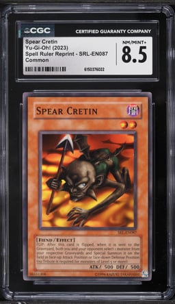 2023 Yu-Gi-Oh! Spell Ruler Reprint Spear Cretin #SRL-EN087 CGC 8.5 NM-MT+