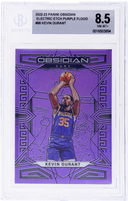 2022 Panini Obsidian Electric Etch Purple Flood Kevin Durant #98 37/49 BGS 8.5