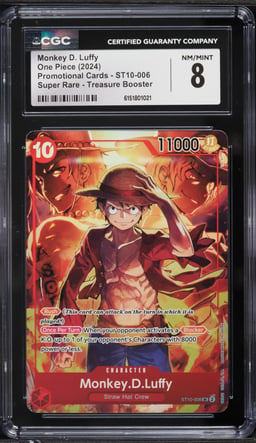 2024 One Piece Promo Treasure Booster SR Monkey D. Luffy #ST10-006 CGC 8 NM-MT