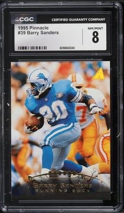 1995 Pinnacle Football Barry Sanders #39 CGC 8 NM-MT