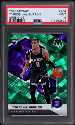 2020 Panini Mosaic Mosaic Green Ice Tyrese Haliburton #204 PSA 9