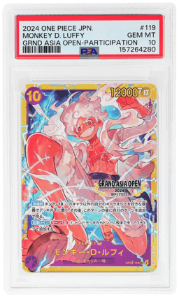 2024 One Piece Promo Japanese Grand Asia Open Participation Monkey D. Luffy #OP05119 PSA 10