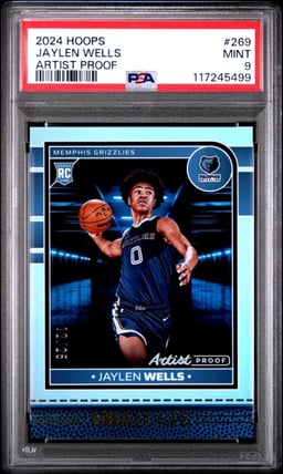 2024 PANINI NBA HOOPS AP #269 JAYLEN WELLS 12/25 PSA 9