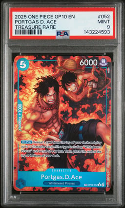 2025 ONE PIECE OP10-ROYAL BLOOD 052 PORTGAS D. ACE TREASURE RARE PSA 9