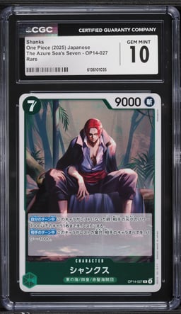 2025 One Piece Japanese The Azure Sea's Seven Shanks #OP14-027 CGC 10 GEM MINT
