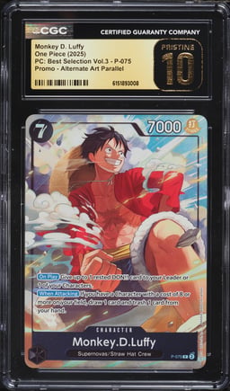 2025 One Piece Promo Premium Best Selection Vol. 3 Alt Art Monkey D. Luffy CGC 10 PRISTINE