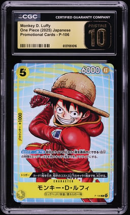 2025 One Piece Japanese Promo Monkey D. Luffy #P-106 CGC 10 PRISTINE