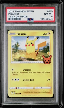 2021 POKEMON SWORD & SHIELD EVOLVING SKIES TRICK OR TRADE 2022 PIKACHU PSA 8