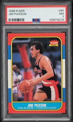 1986 Fleer Basketball Jim Paxson #85 PSA 7 NRMT