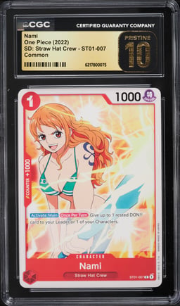 2022 One Piece Starter Deck Straw Hat Crew Nami #ST01-007 CGC 10 PRISTINE