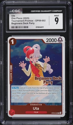 2025 One Piece Tournament Promo Beginners Deck Party Uta #OP09-002 CGC 9 MINT