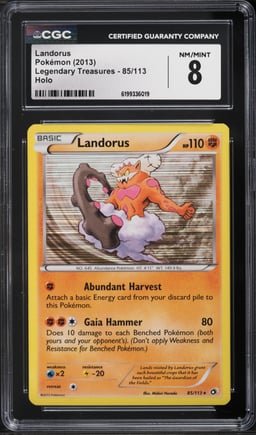 2013 Pokemon Legendary Treasures Holo Landorus #85 CGC 8 NM-MT