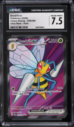 2026 Pokemon Mega Evolution Chaos Rising Full Art Beedrill EX #98 CGC 7.5 NRMT+