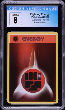 2016 Pokemon XY Evolutions Reverse Holo Fighting Energy #96 CGC 8 NM-MT